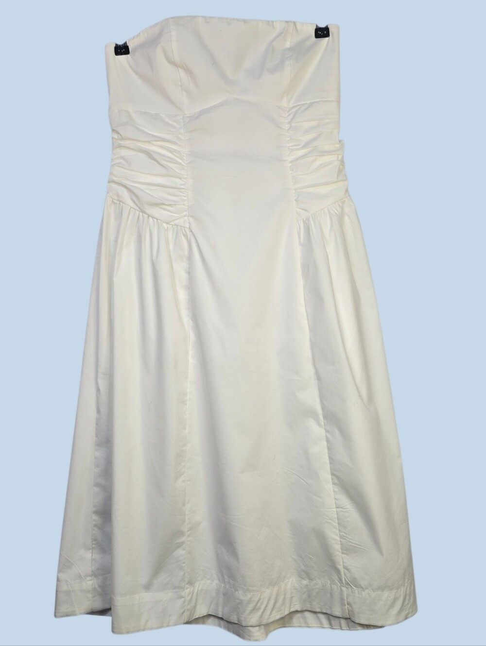 WILD FABLE (Target) Size M Strapless White Midi Dress With Front Ruching NWT
